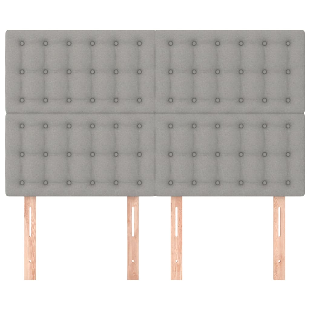 Testiera Grigio Chiaro 144x5x118/128 cm Tessuto