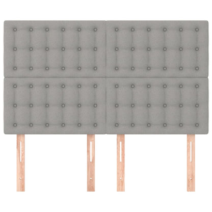 Testiera Grigio Chiaro 144x5x118/128 cm Tessuto