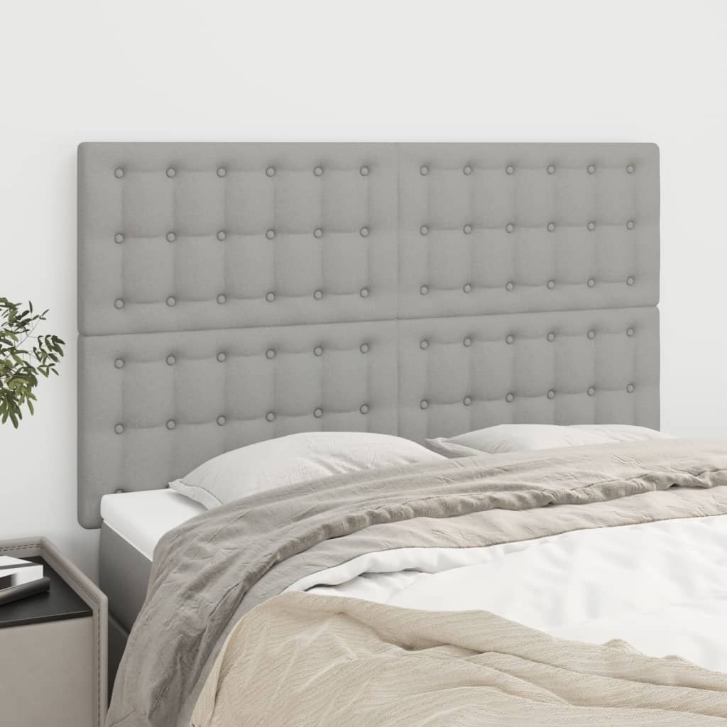 Testiera Grigio Chiaro 144x5x118/128 cm Tessuto