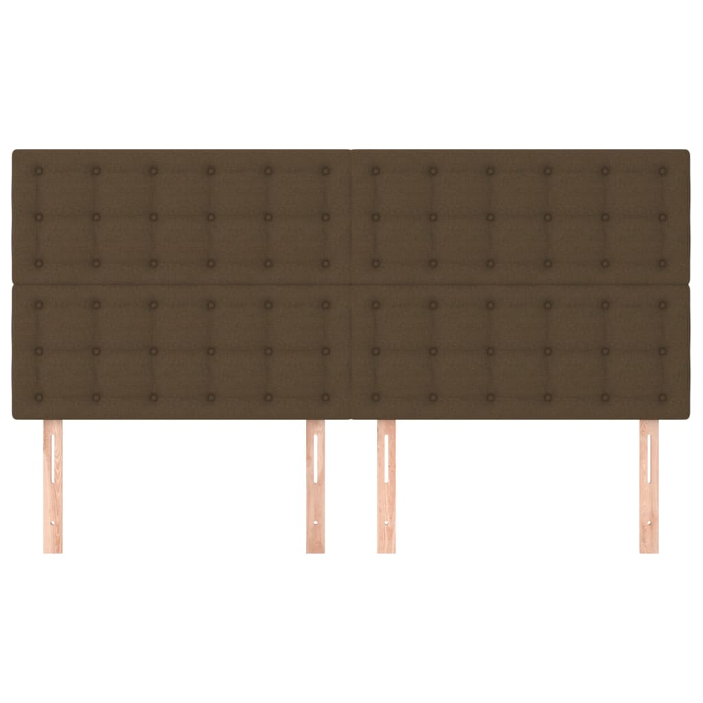 Testiera Marrone Scuro 160x5x118/128 cm Tessuto | homemem39