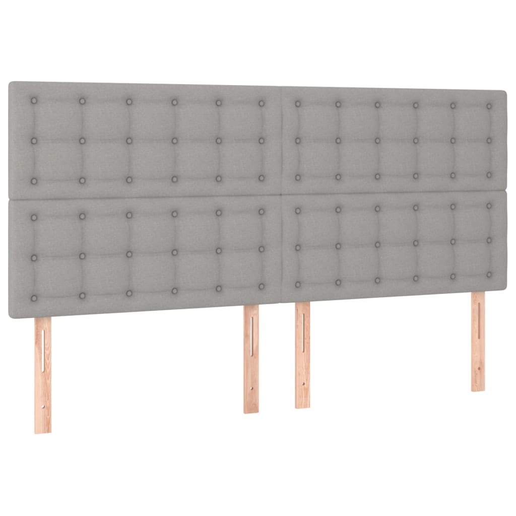 Testiera Grigio Chiaro 180x5x118/128 cm Tessuto