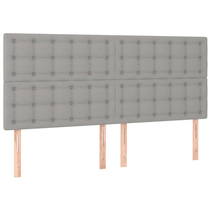 Testiera Grigio Chiaro 180x5x118/128 cm Tessuto