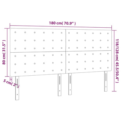 Testiera Nera 180x5x118/128 cm Tessuto | homemem39