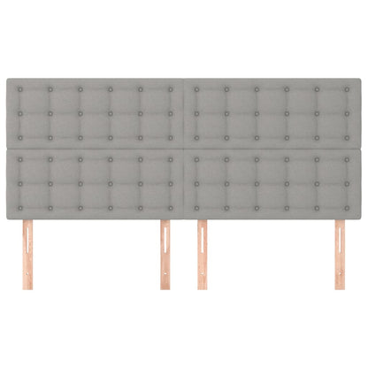 Testiere 4 pz Grigio Chiaro 100x5x78/88 cm in Tessuto - homemem39