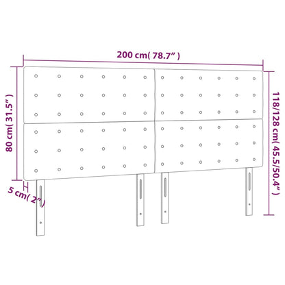 Testiera Nera 200x5x118/128 cm Tessuto | homemem39