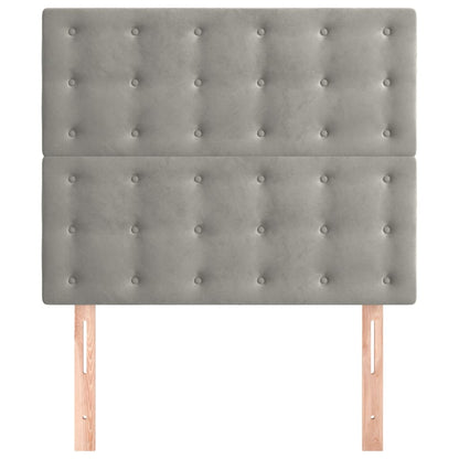 Testiera 2 pz Grigio Chiaro 80x5x78/88 cm in Velluto - homemem39