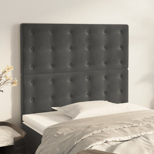 Testiera Grigio Scuro 90x5x118/128 cm Velluto