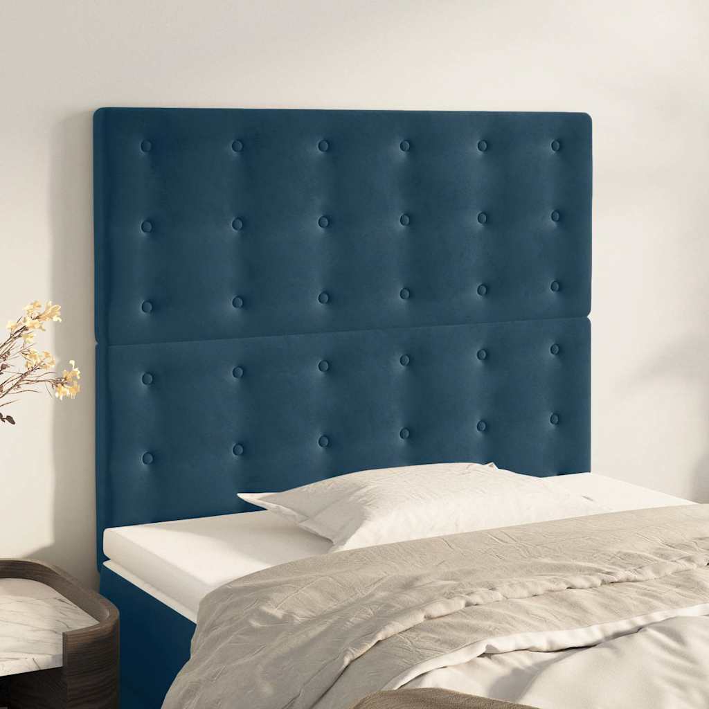 Testiera Blu Scuro 90x5x118/128 cm Velluto | homemem39