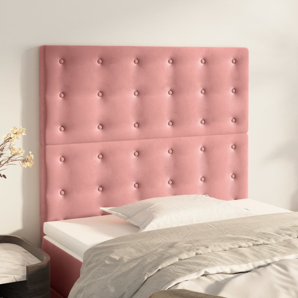 Testiera Rosa 90x5x118/128 cm Velluto