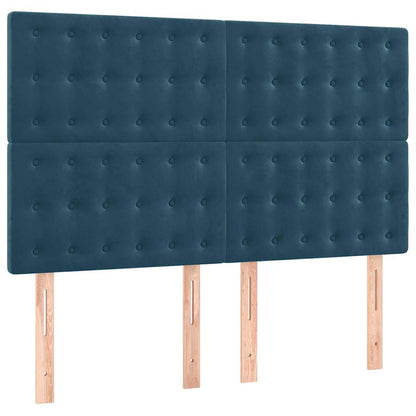 Testiera Blu Scuro 144x5x118/128 cm Velluto | homemem39