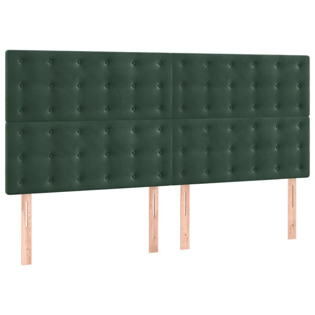 Testiera 4 pz Verde Scuro 80x5x78/88 cm in Velluto - homemem39