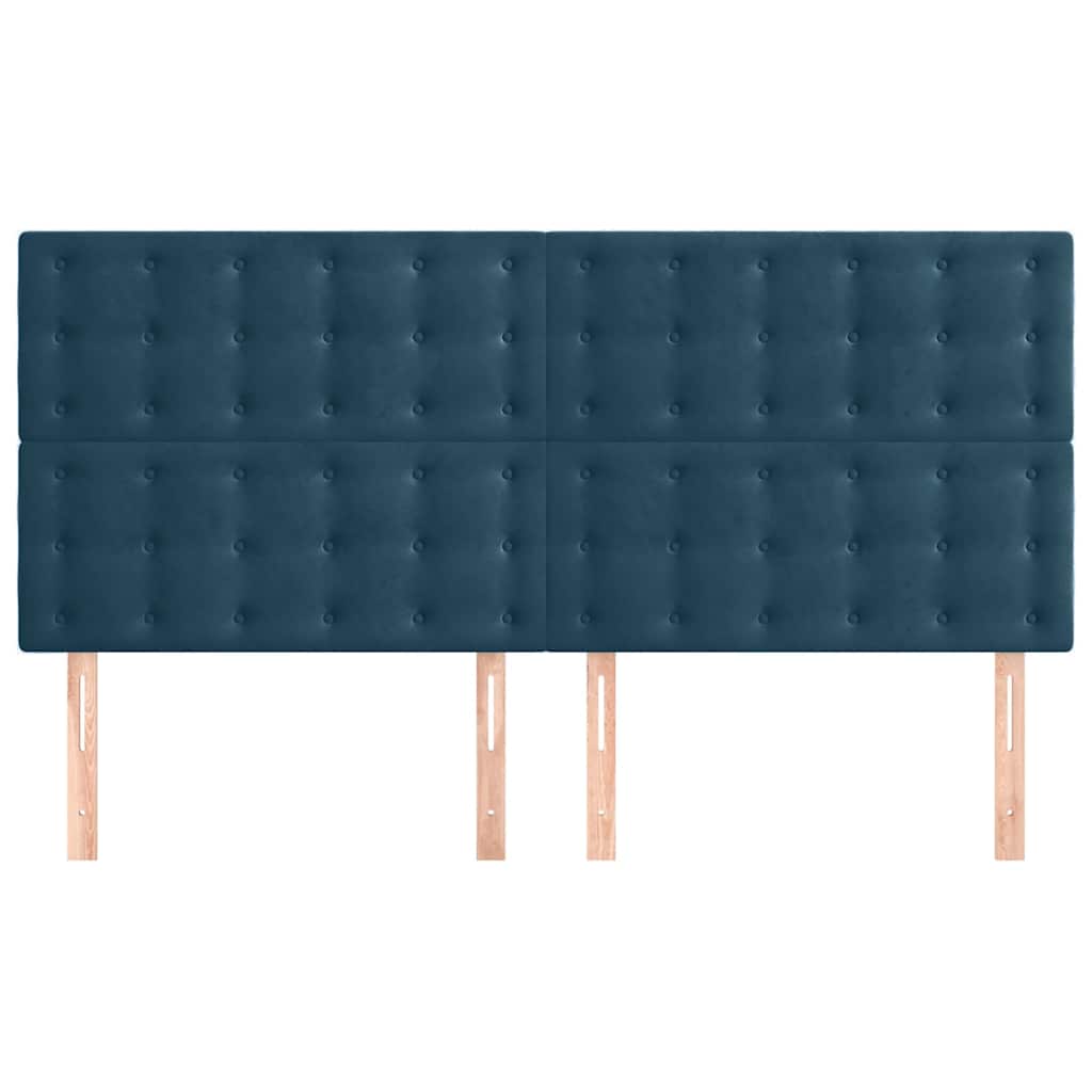 Testiera Blu Scuro 180x5x118/128 cm Velluto | homemem39