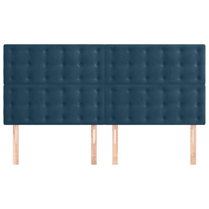 Testiera Blu Scuro 180x5x118/128 cm Velluto | homemem39