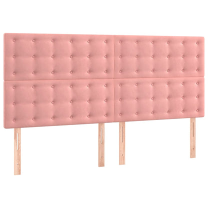 Testiera Rosa 180x5x118/128 cm Velluto