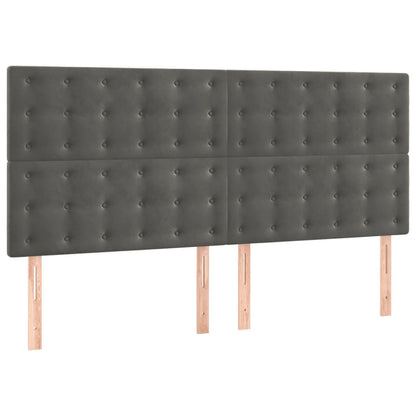 Testiera Grigio Scuro 200x5x118/128 cm Velluto