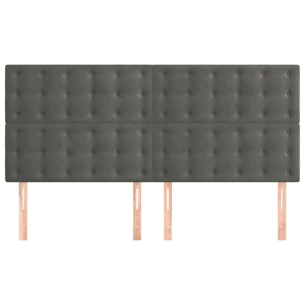 Testiera Grigio Scuro 200x5x118/128 cm Velluto