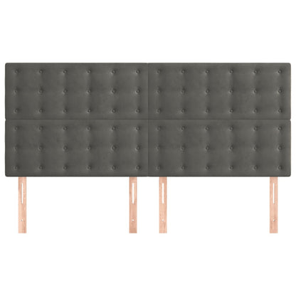 Testiera Grigio Scuro 200x5x118/128 cm Velluto