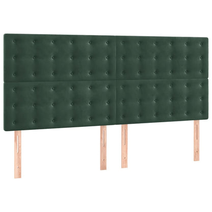 Testiere 4 pz Verde Scuro 100x5x78/88 cm in Velluto - homemem39