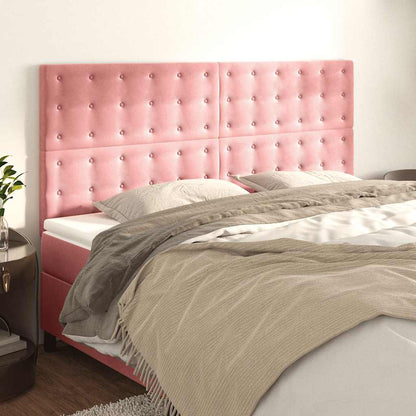 Testiera Rosa 200x5x118/128 cm Velluto | homemem39