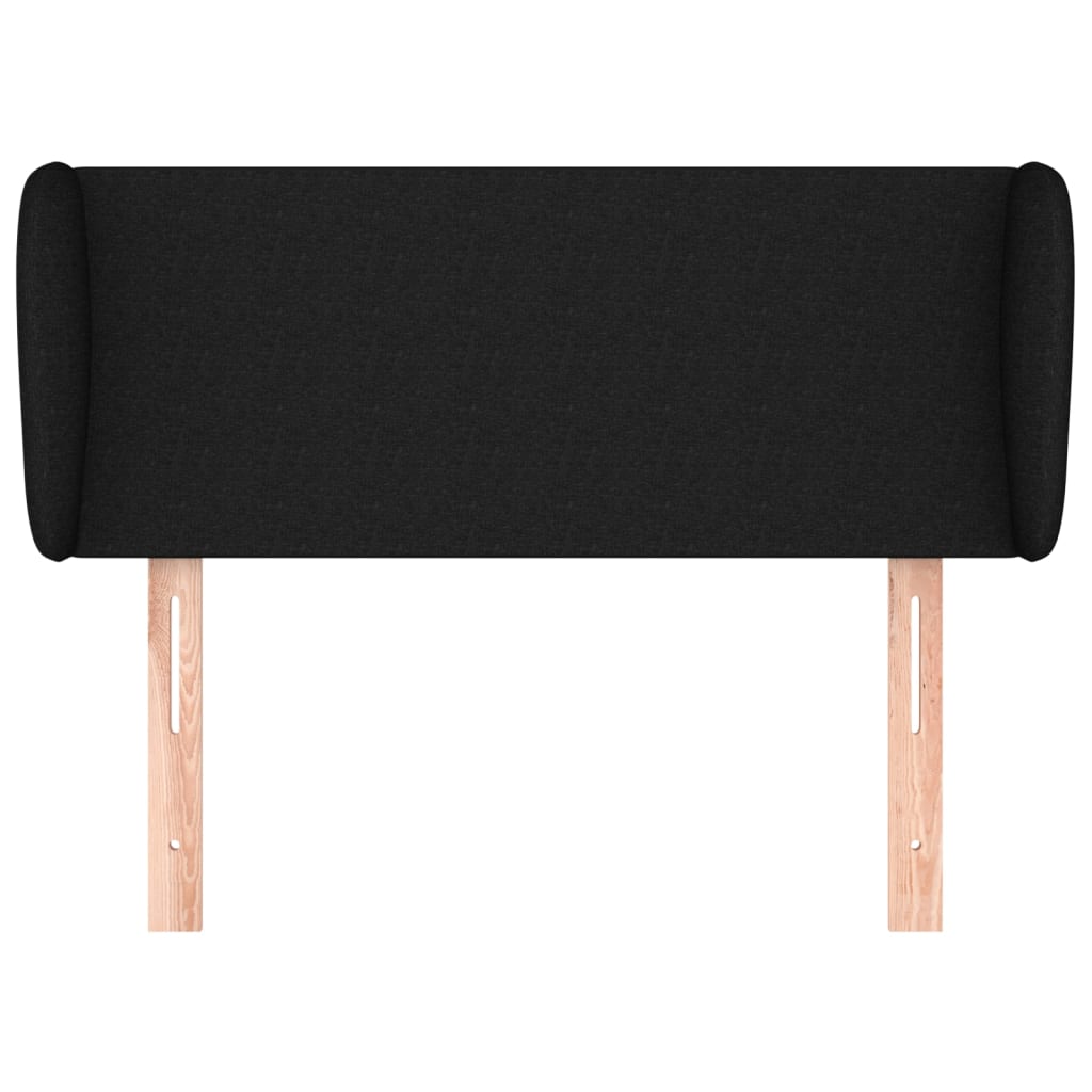 Testiera ad Orecchio Nera 93x23x78/88 cm in Tessuto - homemem39