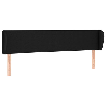 Testiera ad Orecchio Nera 183x23x78/88 cm in Tessuto | homemem39