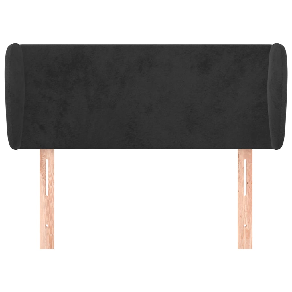 Testiera ad Orecchio Nera 93x23x78/88 cm in Velluto - homemem39