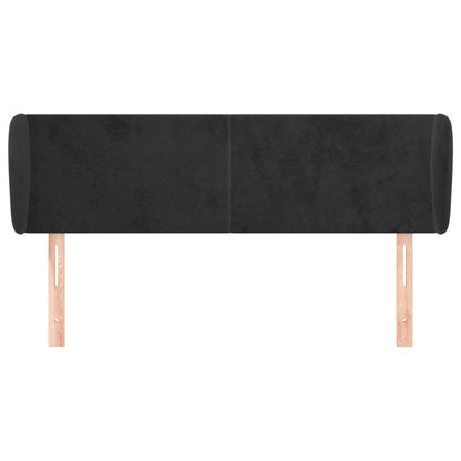 Testiera ad Orecchio Nera 147x23x78/88 cm in Velluto | homemem39