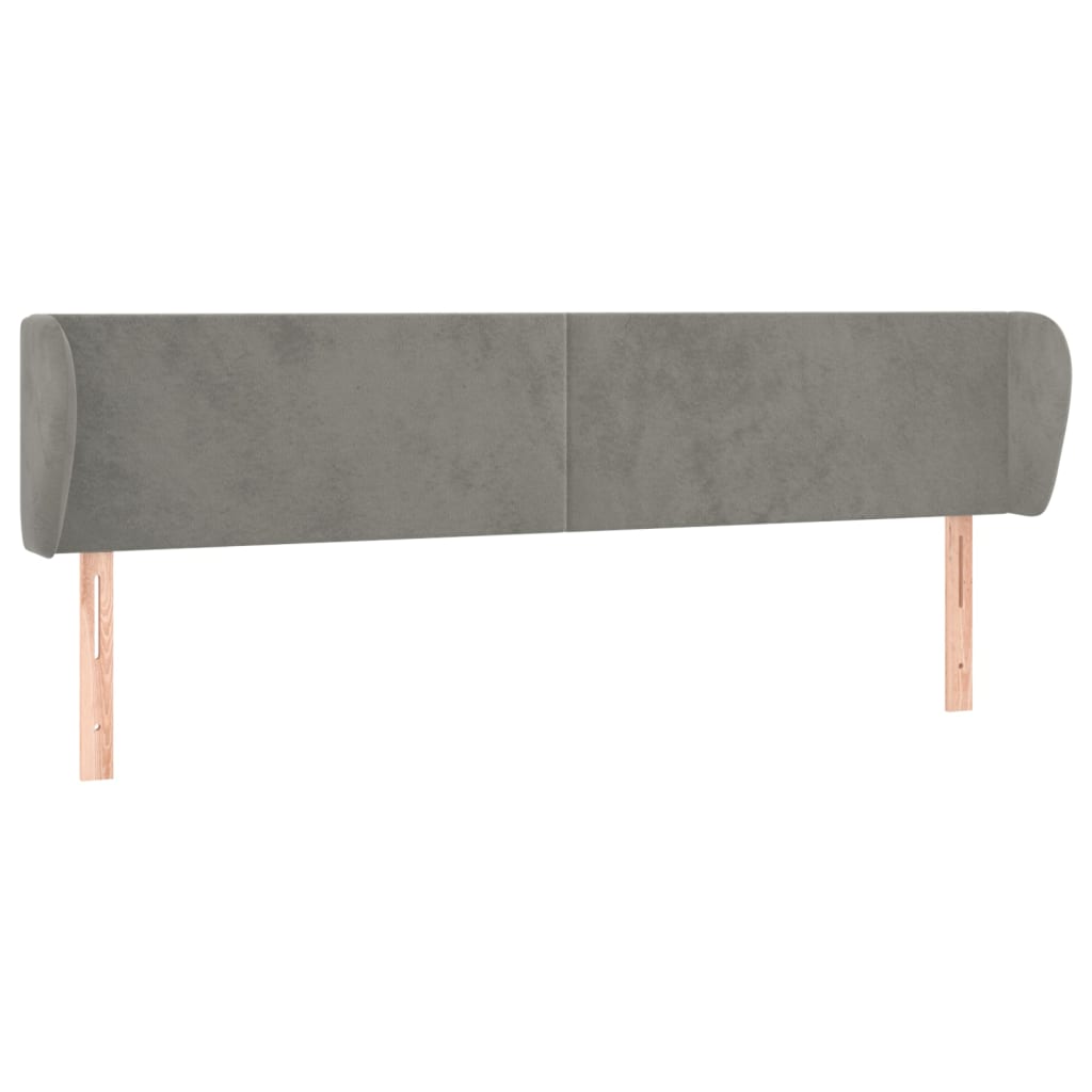 Testiera ad Orecchio Grigio Chiaro 163x23x78/88 cm in Velluto | homemem39