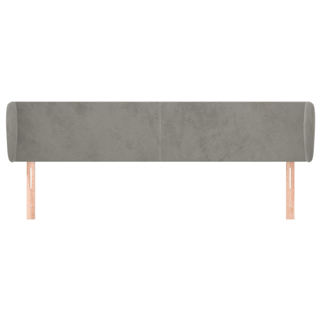 Testiera ad Orecchio Grigio Chiaro 163x23x78/88 cm in Velluto | homemem39