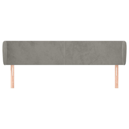Testiera ad Orecchio Grigio Chiaro 163x23x78/88 cm in Velluto | homemem39