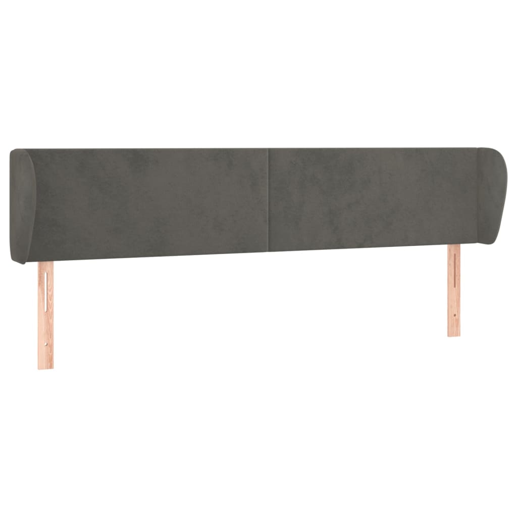Testiera ad Orecchio Grigio Scuro 163x23x78/88 cm in Velluto | homemem39
