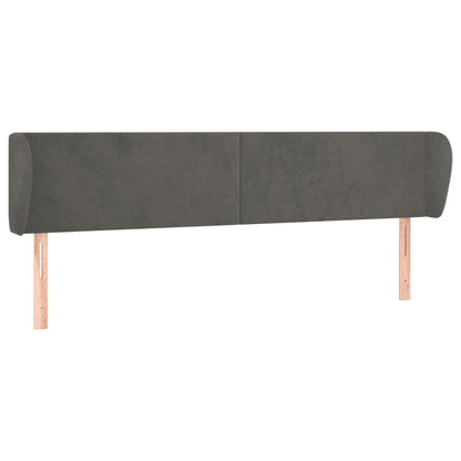 Testiera ad Orecchio Grigio Scuro 163x23x78/88 cm in Velluto | homemem39