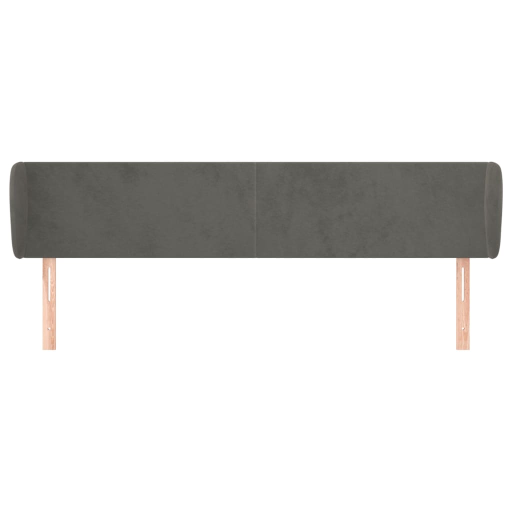 Testiera ad Orecchio Grigio Scuro 163x23x78/88 cm in Velluto | homemem39