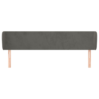 Testiera ad Orecchio Grigio Scuro 163x23x78/88 cm in Velluto | homemem39