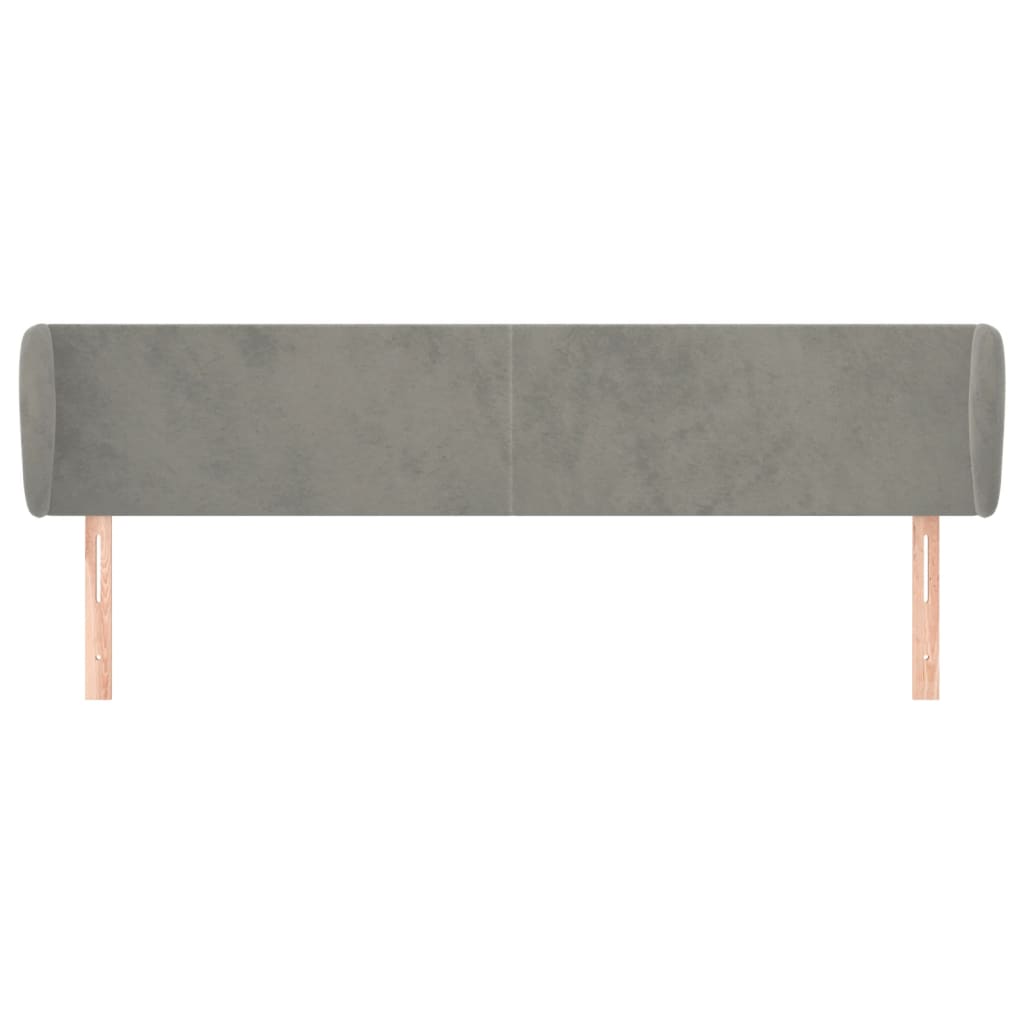 Testiera ad Orecchio Grigio Chiaro 183x23x78/88 cm in Velluto | homemem39