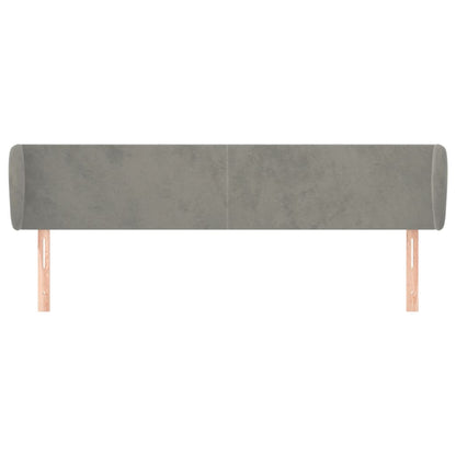 Testiera ad Orecchio Grigio Chiaro 183x23x78/88 cm in Velluto | homemem39