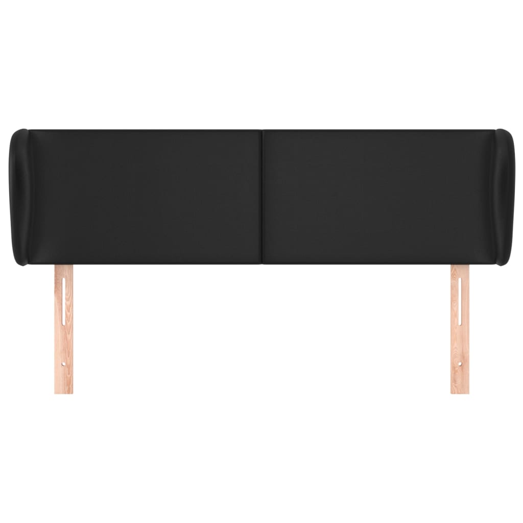 Testiera ad Orecchio Nera 147x23x78/88 cm in Similpelle | homemem39