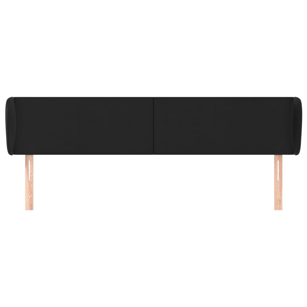 Testiera ad Orecchio Nera 163x23x78/88 cm in Similpelle | homemem39