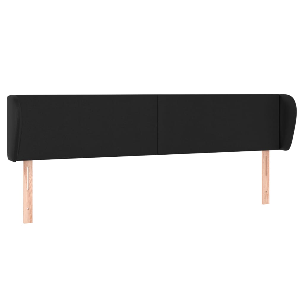 Testiera ad Orecchio Nera 183x23x78/88 cm in Similpelle | homemem39