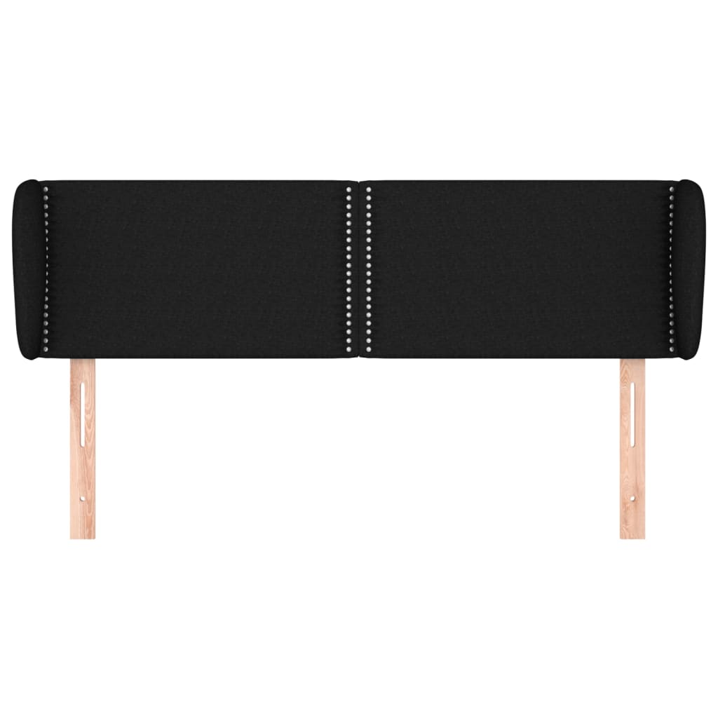 Testiera ad Orecchio Nera 147x23x78/88 cm in Tessuto - homemem39