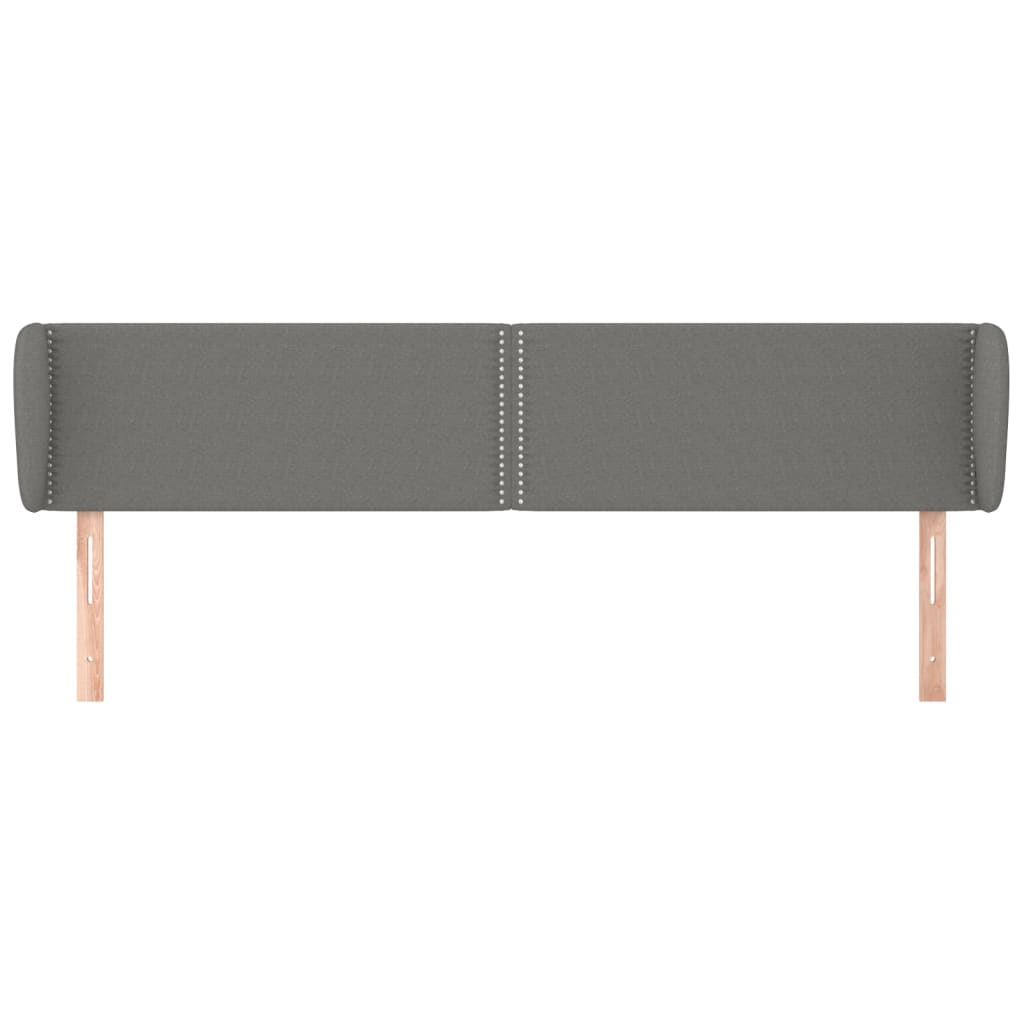 Testiera ad Orecchio Grigio Scuro 203x23x78/88 cm in Tessuto | homemem39