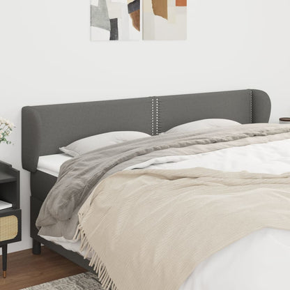 Testiera ad Orecchio Grigio Scuro 203x23x78/88 cm in Tessuto | homemem39