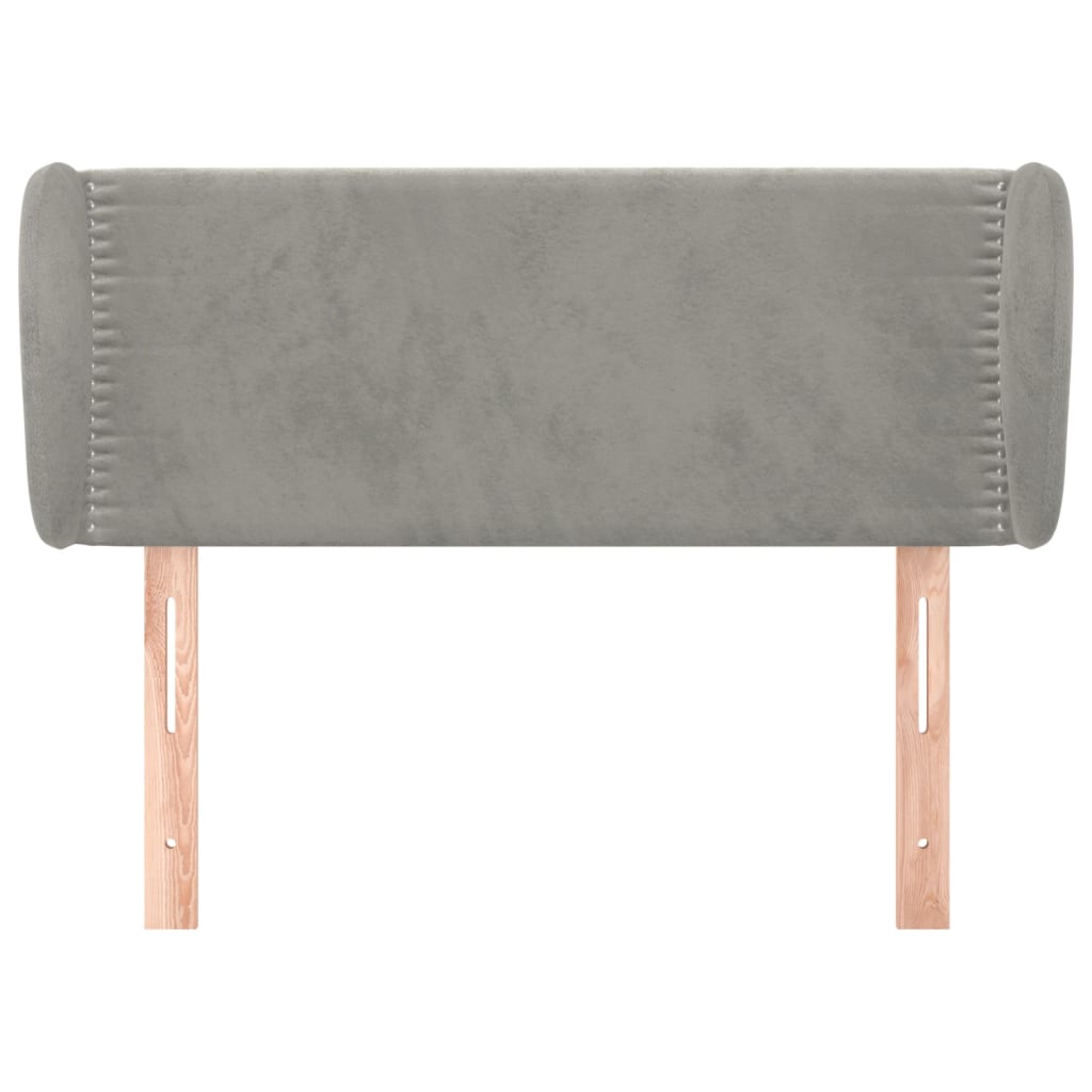 Testiera ad Orecchio Grigio Chiaro 93x23x78/88 cm in Velluto | homemem39