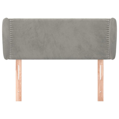 Testiera ad Orecchio Grigio Chiaro 93x23x78/88 cm in Velluto | homemem39
