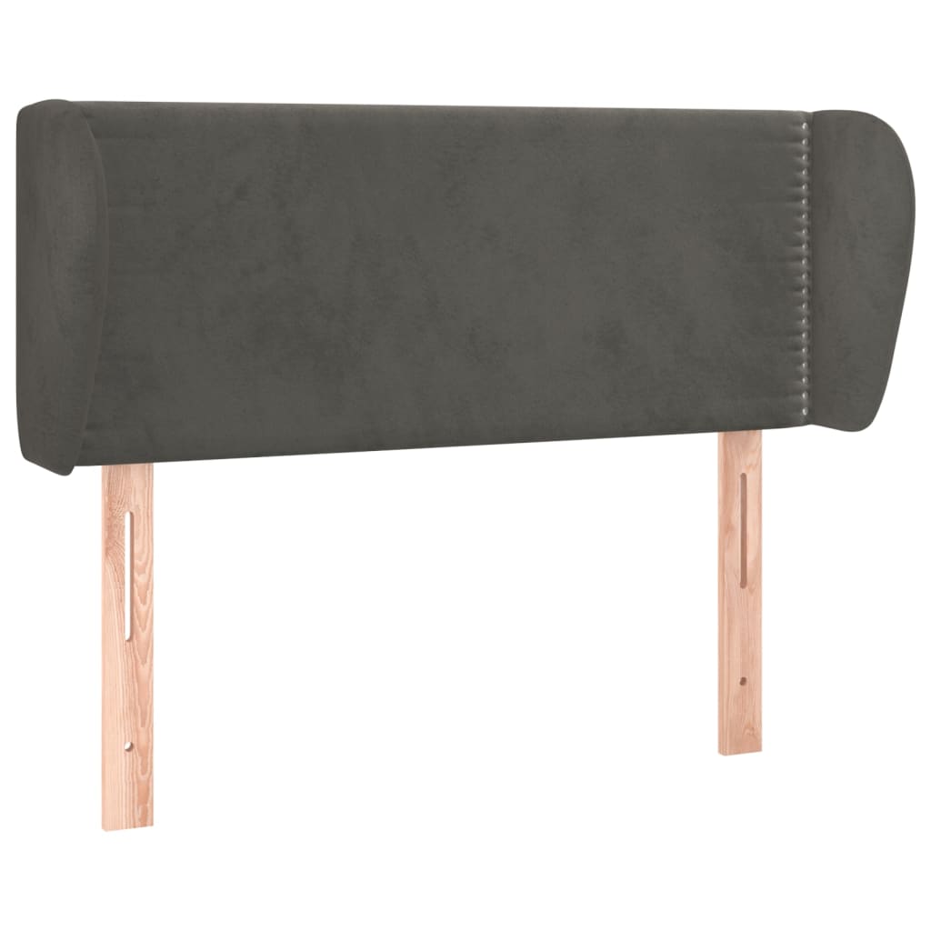 Testiera ad Orecchio Grigio Scuro 93x23x78/88 cm in Velluto | homemem39