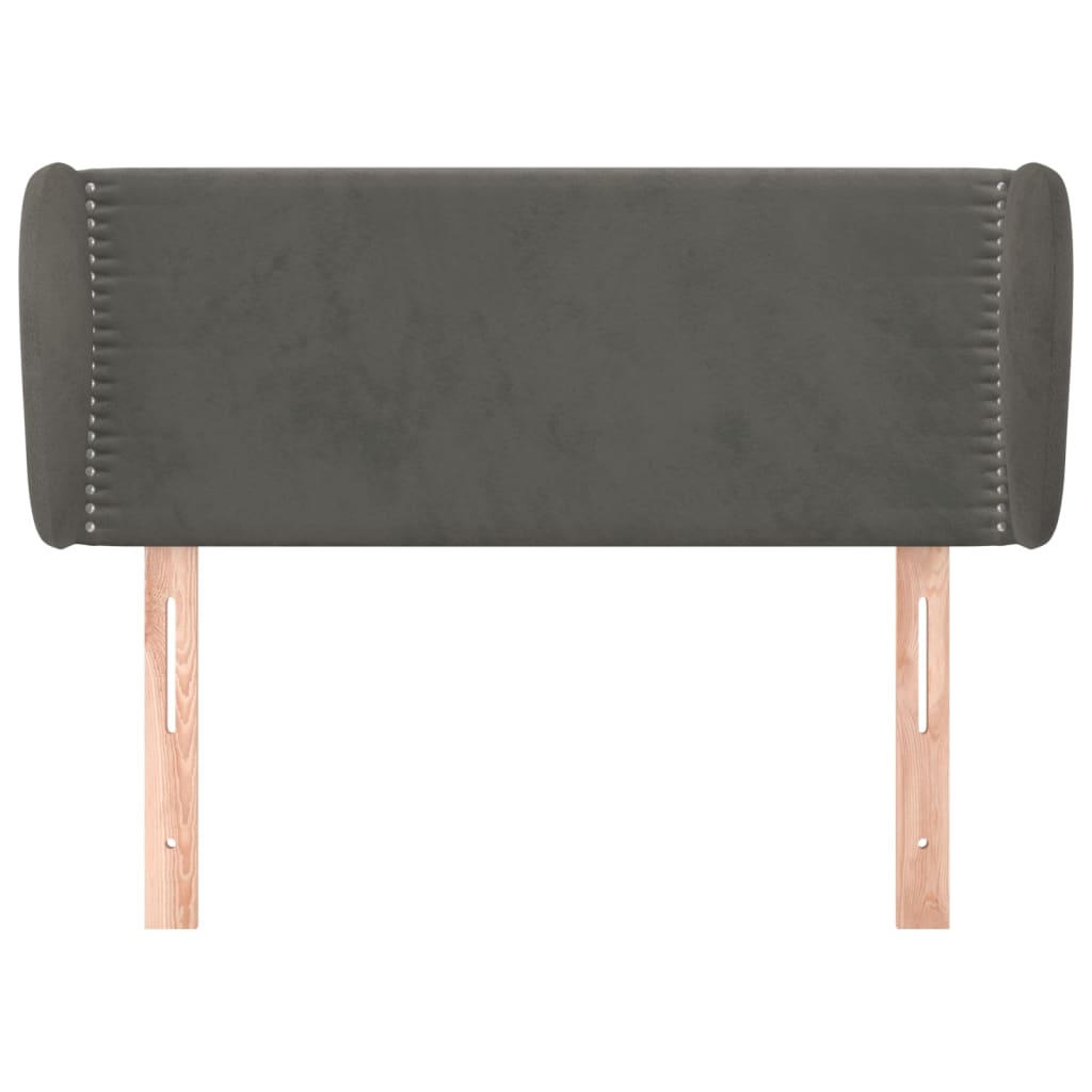 Testiera ad Orecchio Grigio Scuro 93x23x78/88 cm in Velluto | homemem39