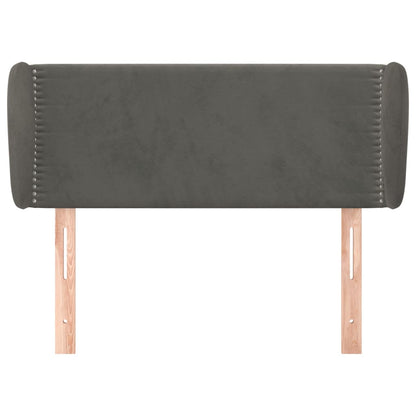 Testiera ad Orecchio Grigio Scuro 93x23x78/88 cm in Velluto | homemem39