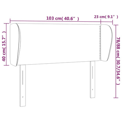 Testiera ad Orecchio Rosa 103x23x78/88 cm in Velluto