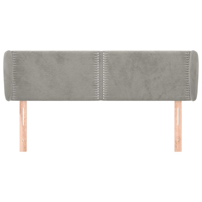 Testiera ad Orecchio Grigio Chiaro 147x23x78/88 cm in Velluto - homemem39