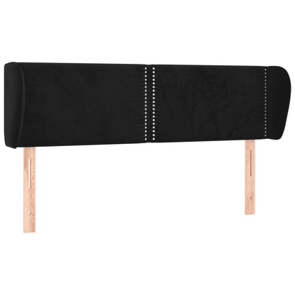 Testiera ad Orecchio Nera 147x23x78/88 cm in Velluto - homemem39